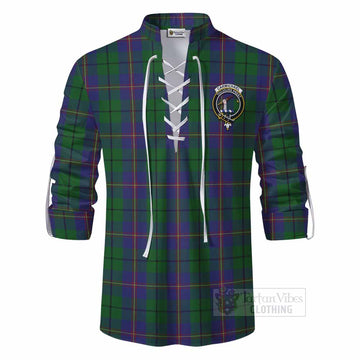 Carmichael Tartan Ghillie Kilt Shirt with Family Crest DNA In Me Style