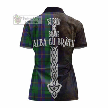 Carmichael Tartan Family Crest Women's Polo Shirt Alba Gu Brath Be Brave Lion Ancient Style - Tartan Vibes Clothing