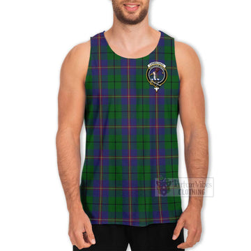 Carmichael Tartan Men's Tank Top with Family Crest Celtic Skull Style