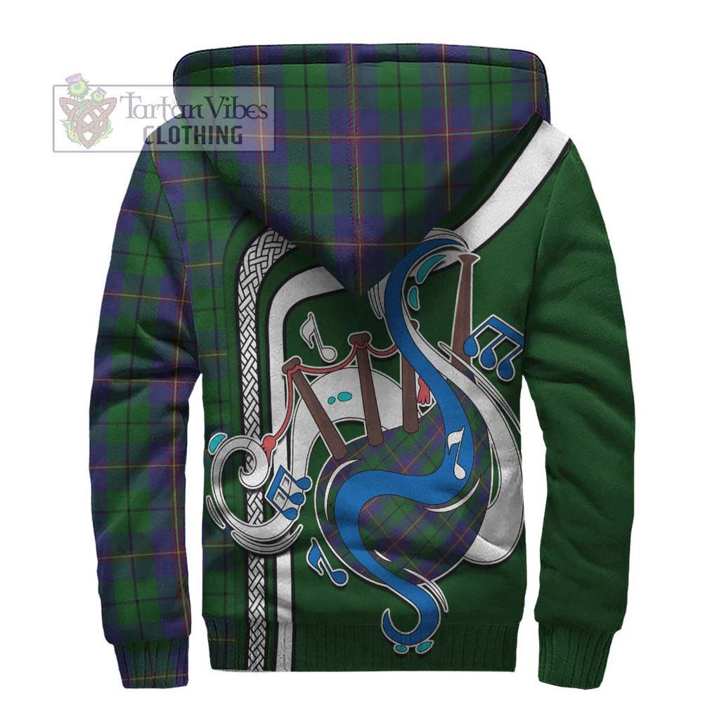 Carmichael Tartan Sherpa Hoodie with Epic Bagpipe Style - Tartanvibesclothing Shop