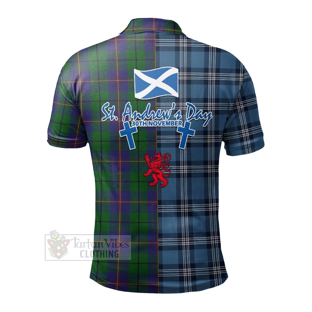 Tartan Vibes Clothing Carmichael Tartan Polo Shirt Happy St. Andrew's Day Half Tartan Style