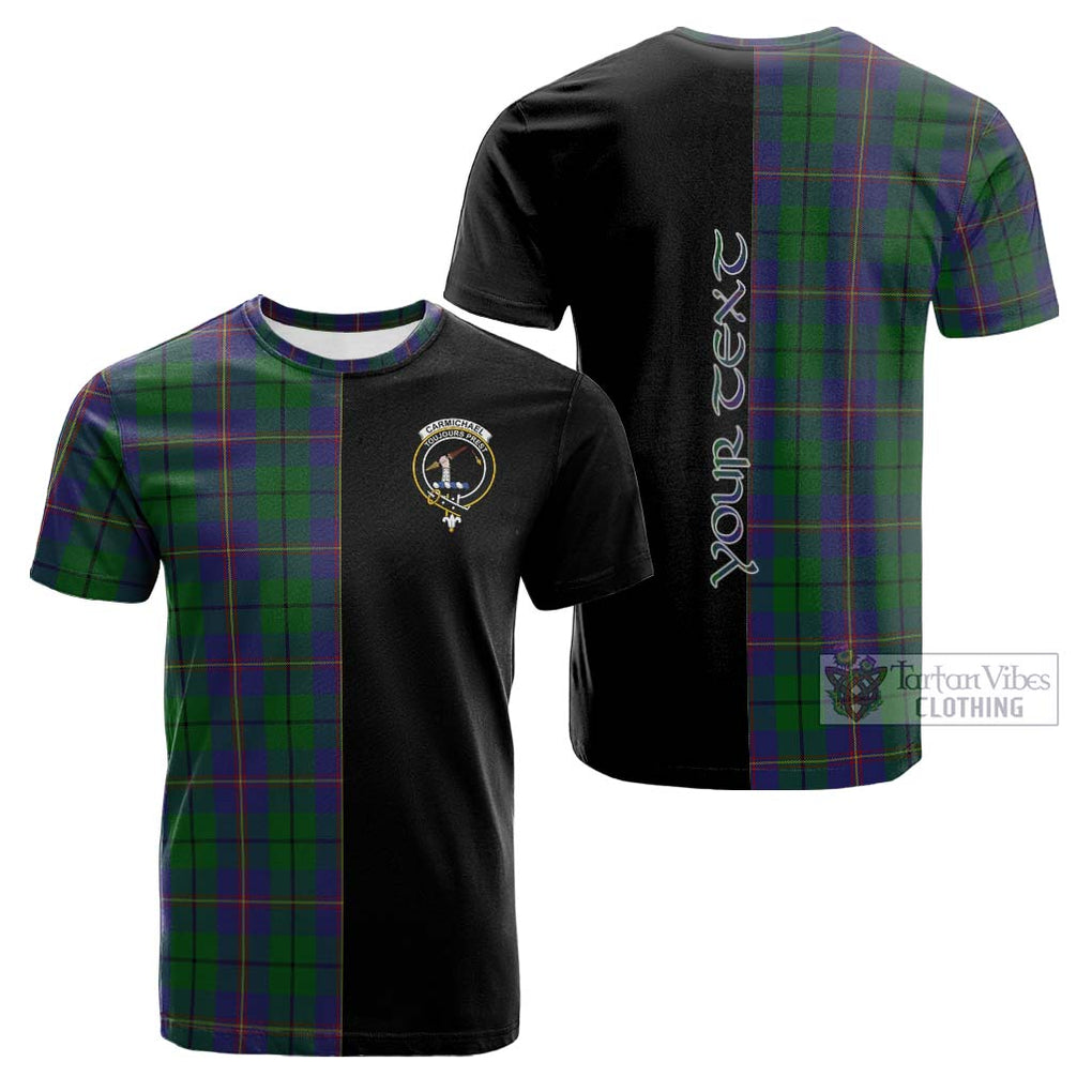 Tartan Vibes Clothing Carmichael Tartan Cotton T-shirt with Family Crest and Half Of Me Style