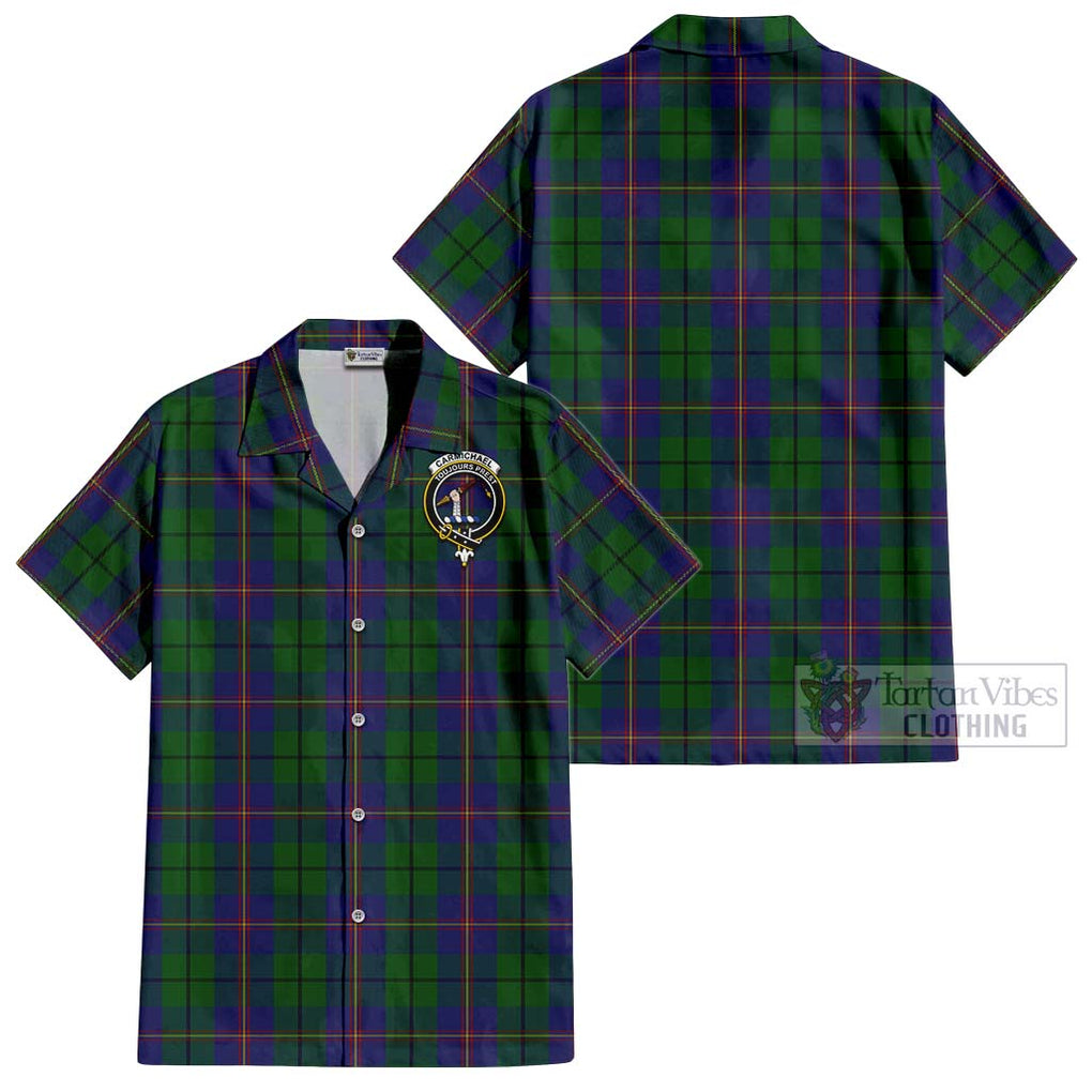 Carmichael Tartan Cotton Hawaiian Shirt with Family Crest Kid - Tartan Vibes Clothing