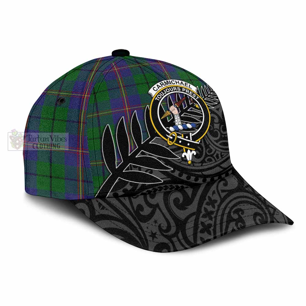 Tartan Vibes Clothing Carmichael Tartan Classic Cap with New Zealand Silver Fern Half Style