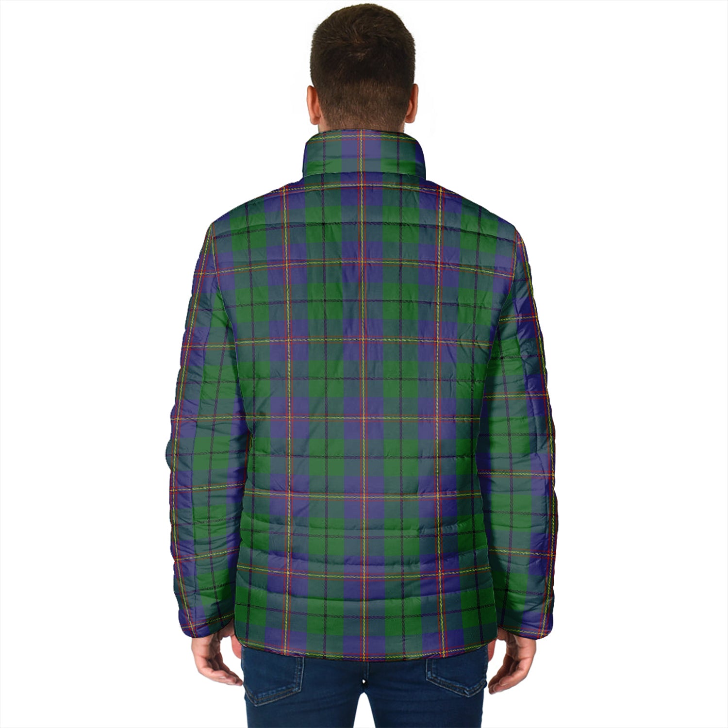 Carmichael Tartan Padded Jacket with Family Crest - Tartan Vibes Clothing