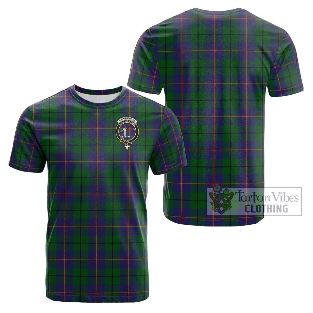 Carmichael Tartan Cotton T-Shirt with Family Crest Kid's Shirt - Tartanvibesclothing Shop