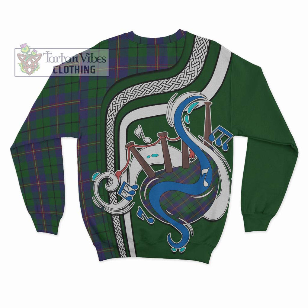 Carmichael Tartan Sweatshirt with Epic Bagpipe Style - Tartanvibesclothing Shop