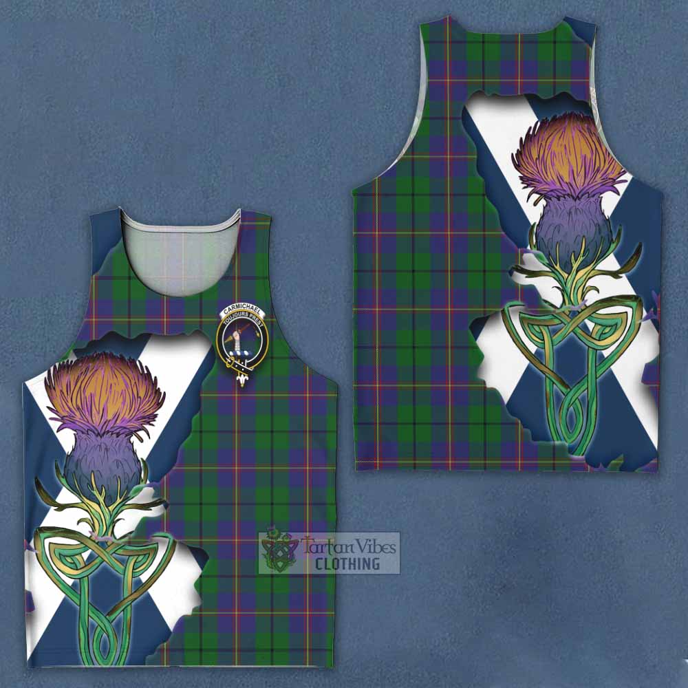 Carmichael Tartan Family Crest Men's Tank Top Scottish Thistle Celtic Inspired - Tartan Vibes Clothing