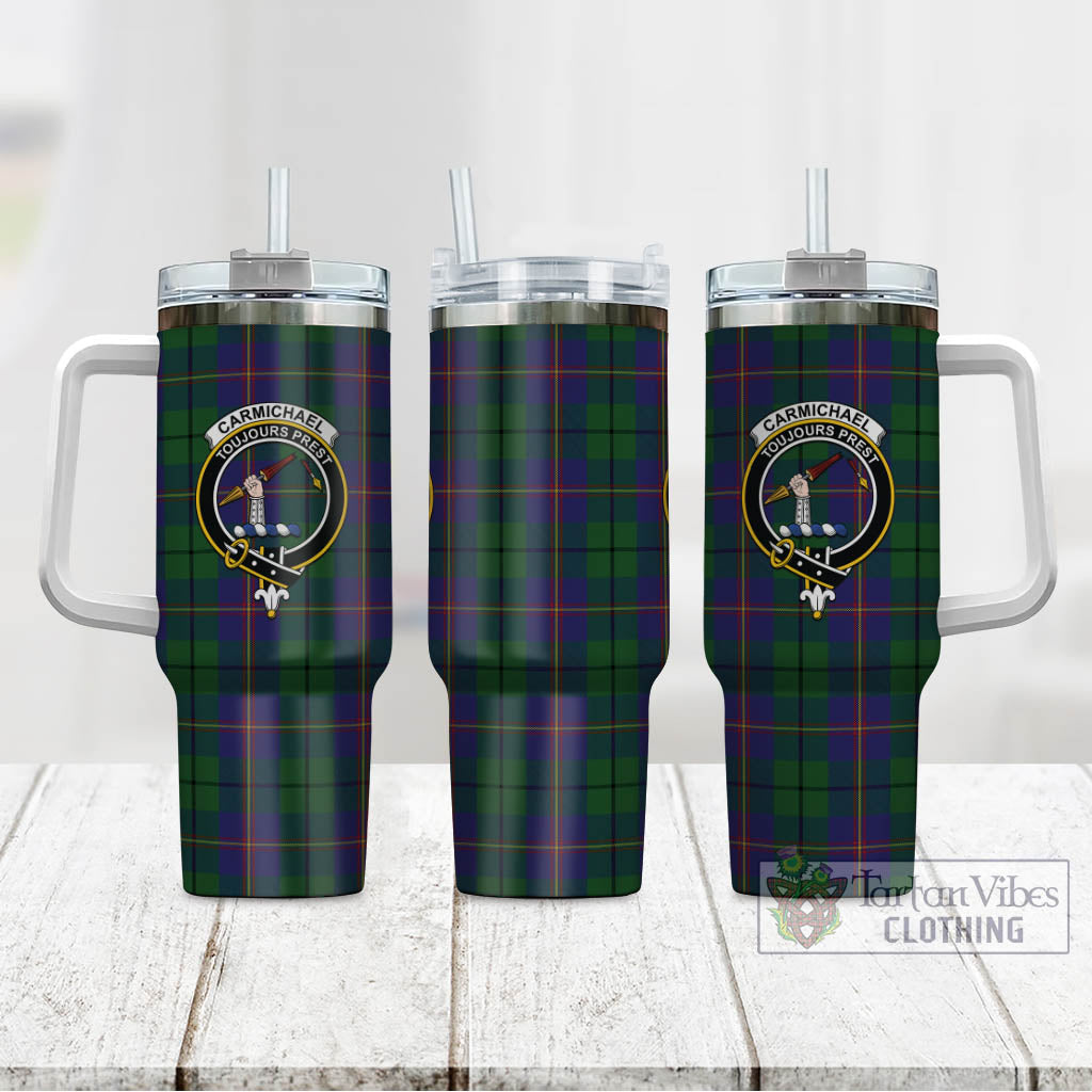 Tartan Vibes Clothing Carmichael Tartan and Family Crest Tumbler with Handle