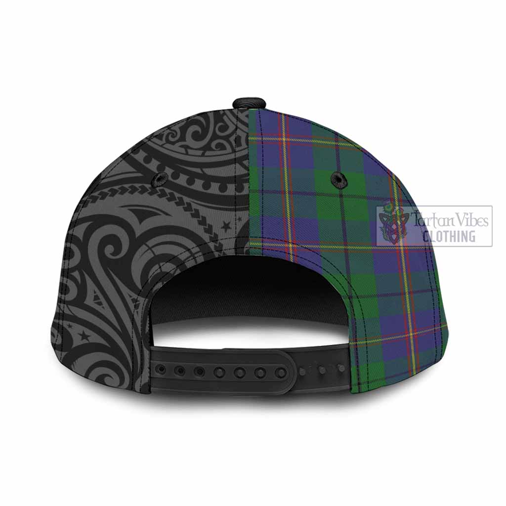 Tartan Vibes Clothing Carmichael Tartan Classic Cap with New Zealand Silver Fern Half Style