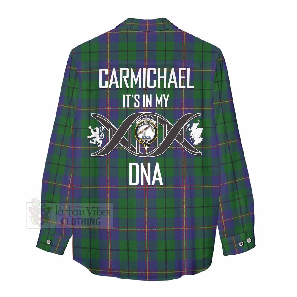 Tartan Vibes Clothing Carmichael Tartan Women's Casual Shirt with Family Crest DNA In Me Style