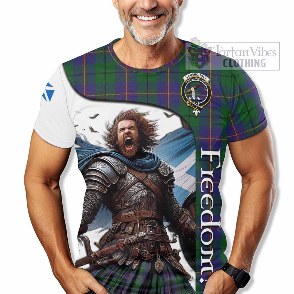 Carmichael Crest Tartan T-Shirt Inspired by the Freedom of Scottish Warrior