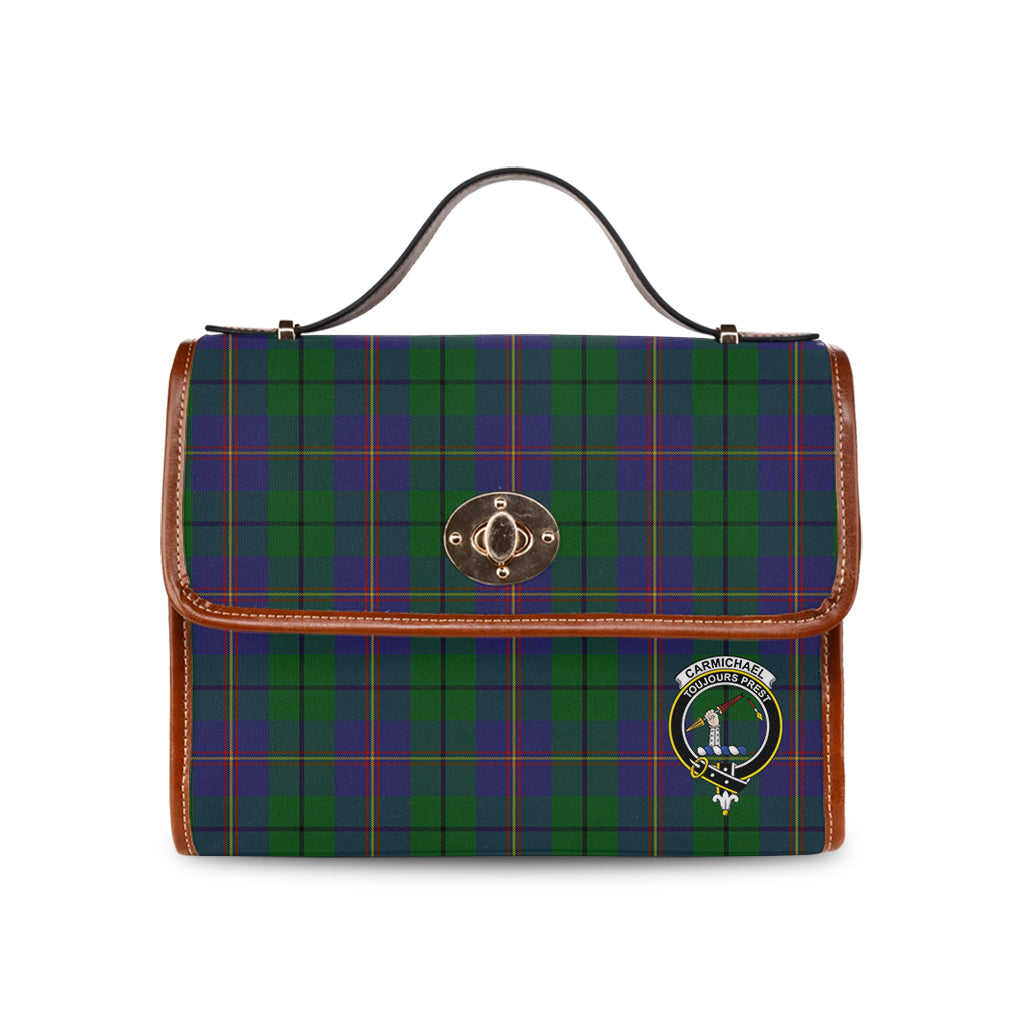 carmichael-tartan-leather-strap-waterproof-canvas-bag-with-family-crest