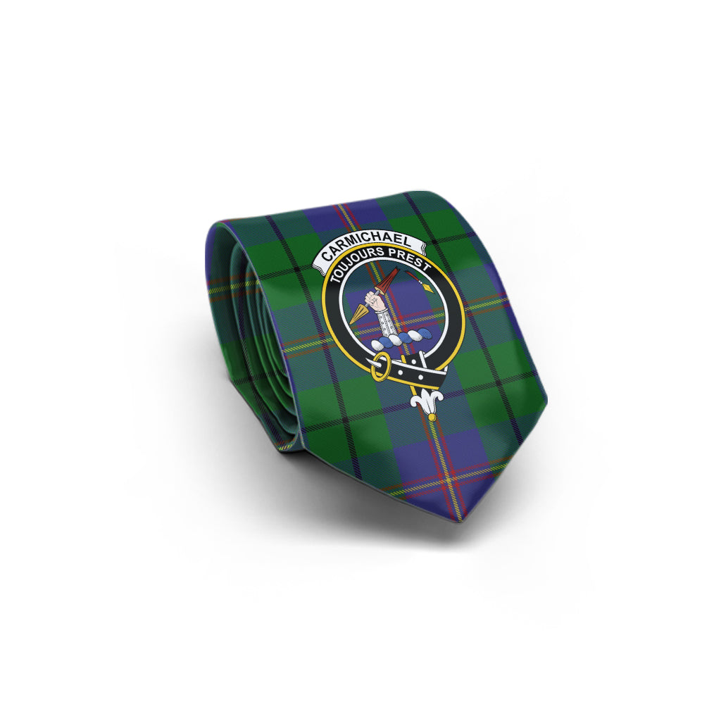 Carmichael Tartan Classic Necktie with Family Crest - Tartan Vibes Clothing