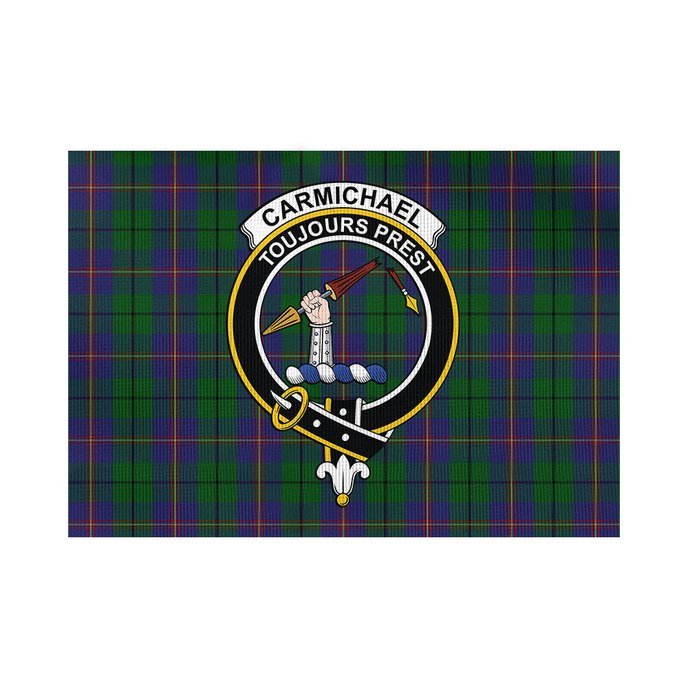 carmichael-tartan-flag-with-family-crest