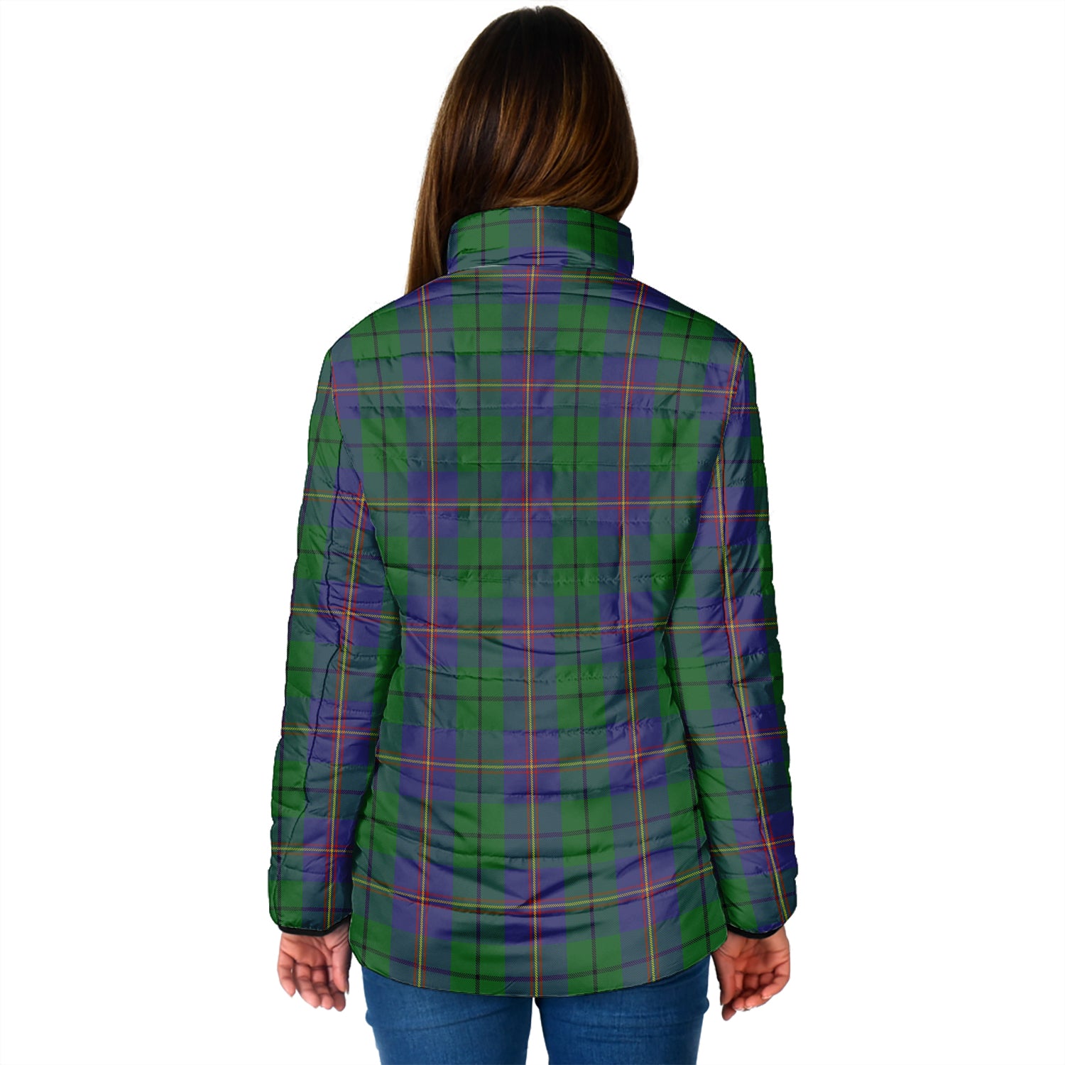 Carmichael Tartan Padded Jacket with Family Crest - Tartan Vibes Clothing