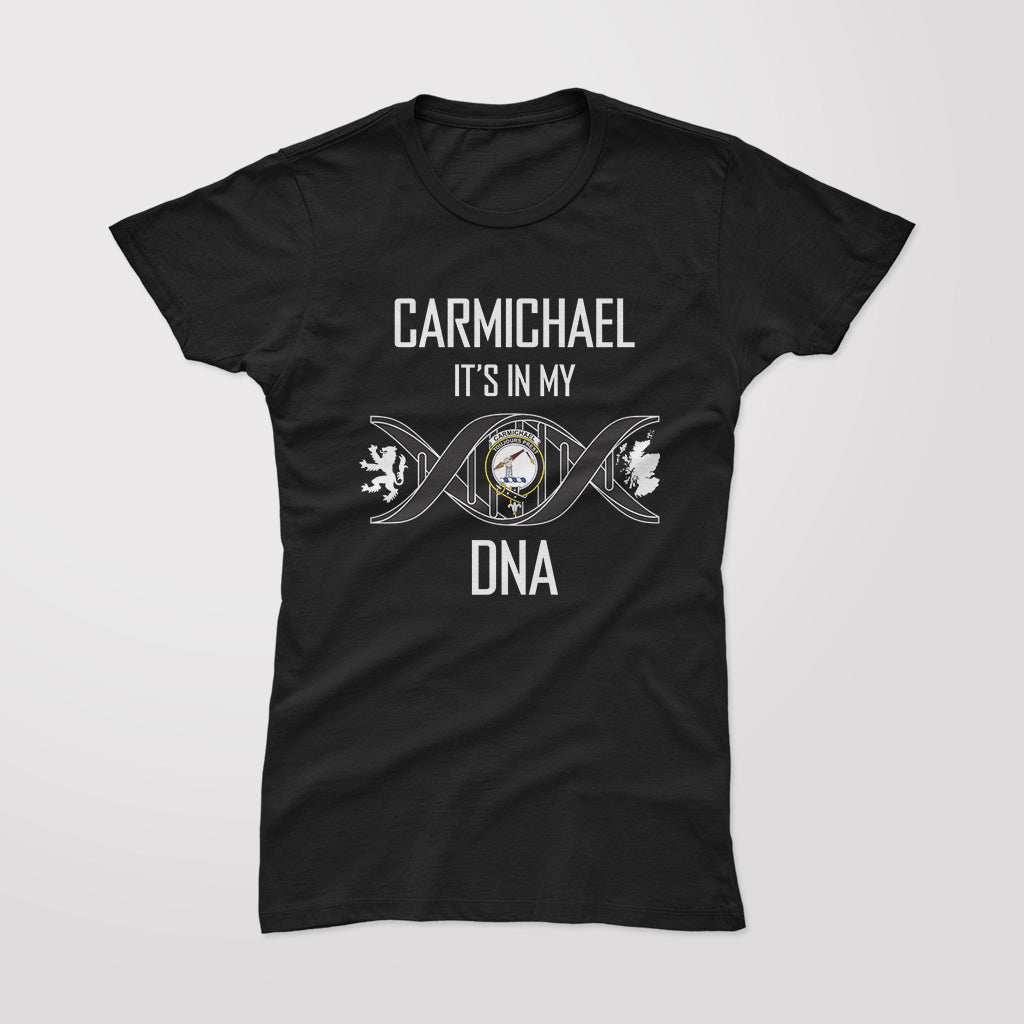 carmichael-family-crest-dna-in-me-womens-t-shirt