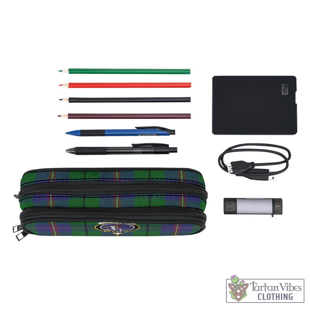 Tartan Vibes Clothing Carmichael Tartan Pen and Pencil Case with Family Crest