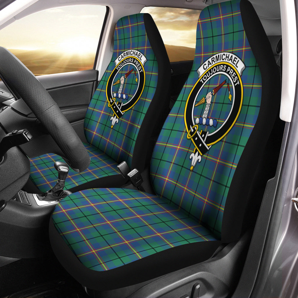 Carmichael Ancient Tartan Car Seat Cover with Family Crest One Size - Tartanvibesclothing