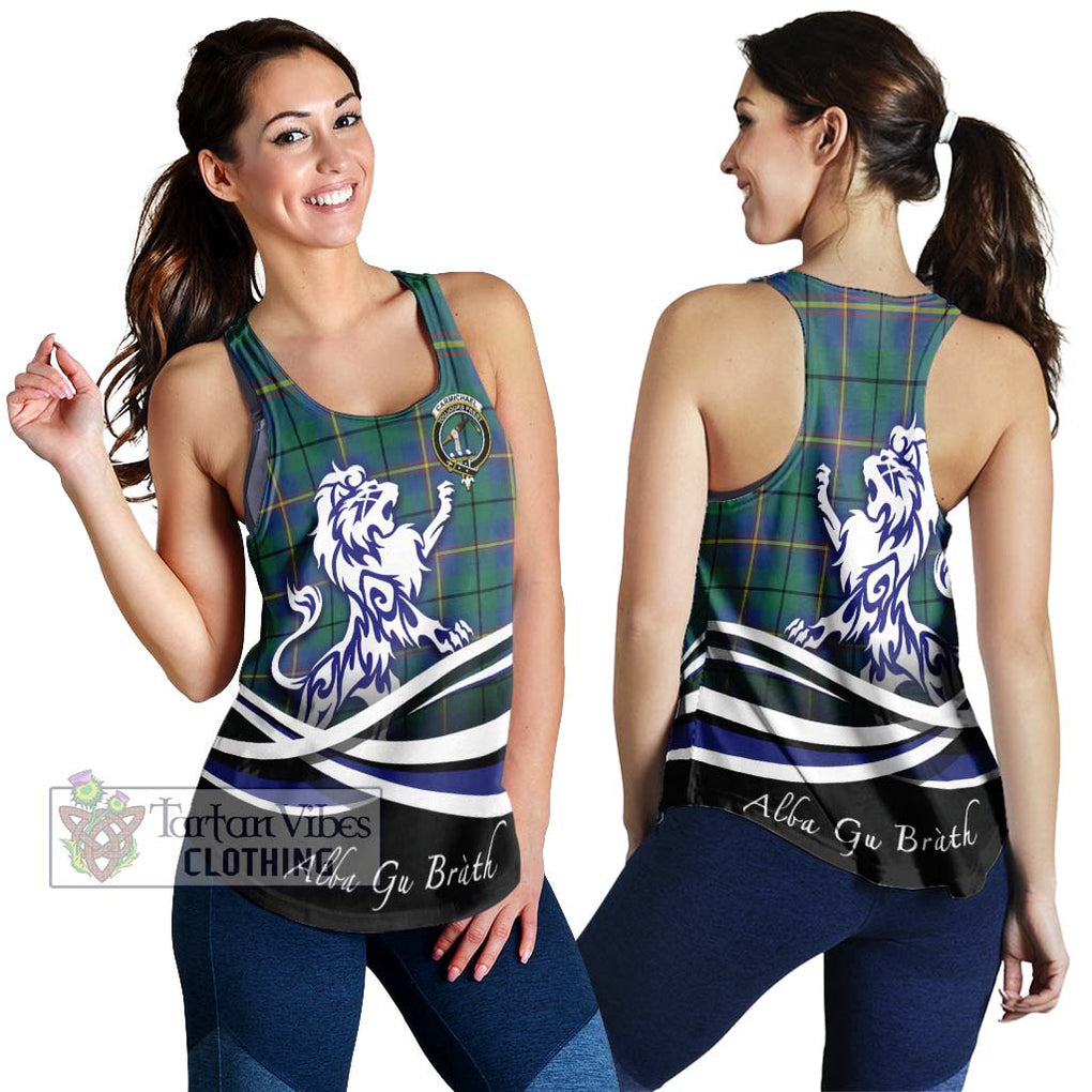 Carmichael Ancient Tartan Women's Racerback Tanks with Alba Gu Brath Regal Lion Emblem 4XL - Tartanvibesclothing Shop