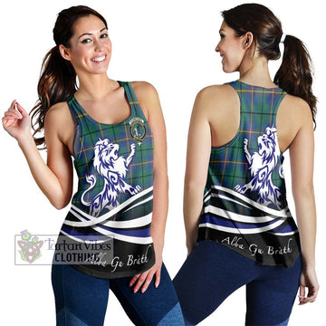 Carmichael Ancient Tartan Women's Racerback Tanks with Alba Gu Brath Regal Lion Emblem