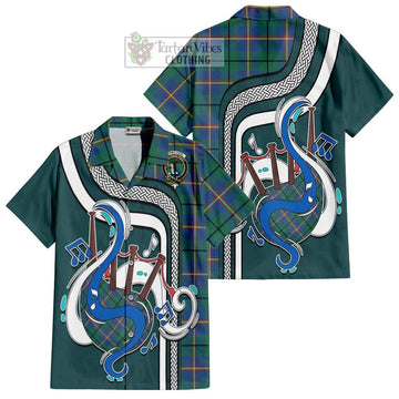 Carmichael Ancient Tartan Short Sleeve Button Shirt with Epic Bagpipe Style