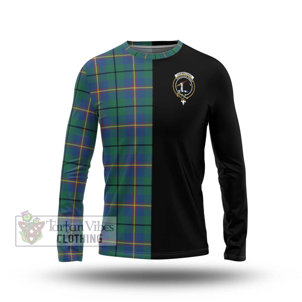 Carmichael Ancient Tartan Long Sleeve T-Shirt with Family Crest and Half Of Me Style Unisex - Tartanvibesclothing Shop