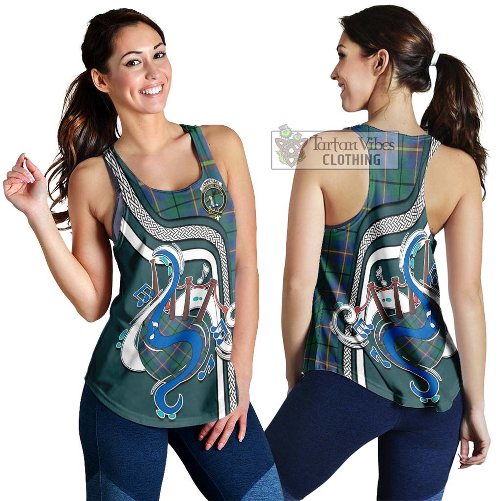 Carmichael Ancient Tartan Women's Racerback Tanks with Epic Bagpipe Style 4XL - Tartanvibesclothing Shop