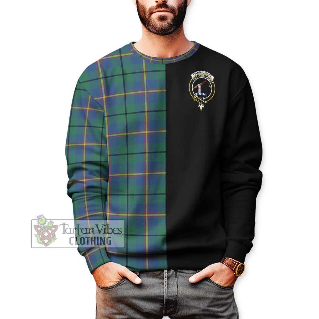 Carmichael Ancient Tartan Sweatshirt with Family Crest and Half Of Me Style Unisex - Tartanvibesclothing Shop