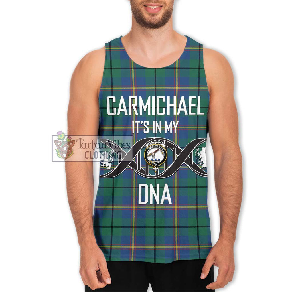 Carmichael Ancient Tartan Men's Tank Top with Family Crest DNA In Me Style Men - Tartanvibesclothing Shop