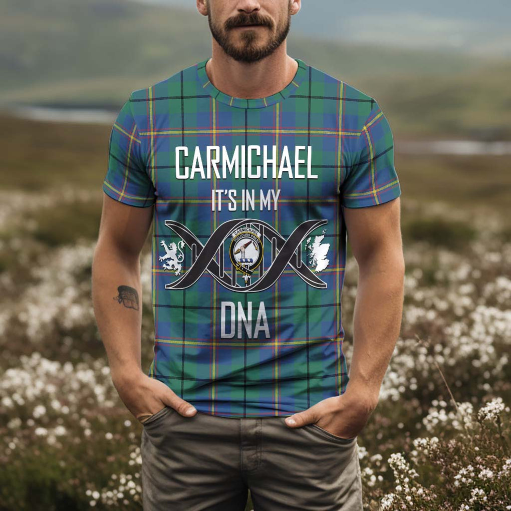 Carmichael Ancient Tartan T-Shirt with Family Crest DNA In Me Style Kid's Shirt - Tartan Vibes Clothing