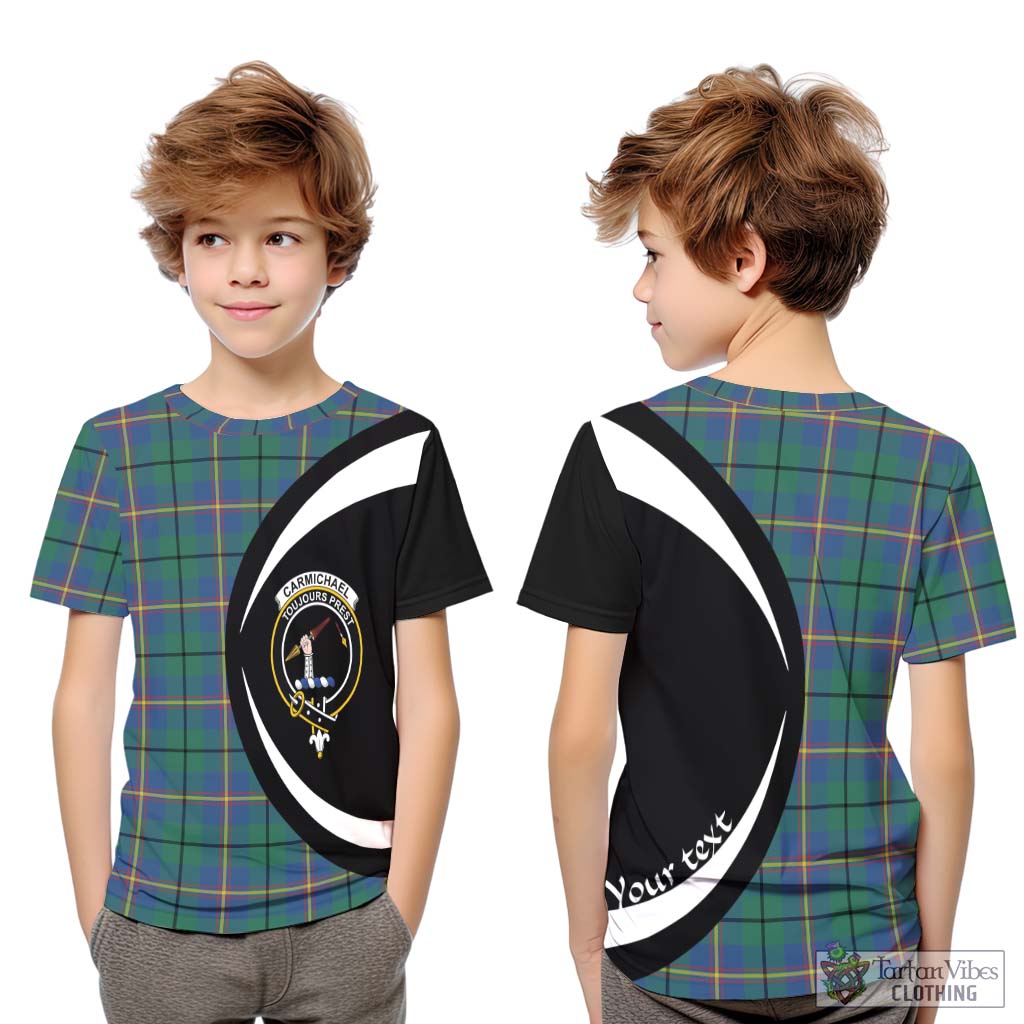 Carmichael Ancient Tartan Kid T-Shirt with Family Crest Circle Style Youth XL Size14 - Tartan Vibes Clothing