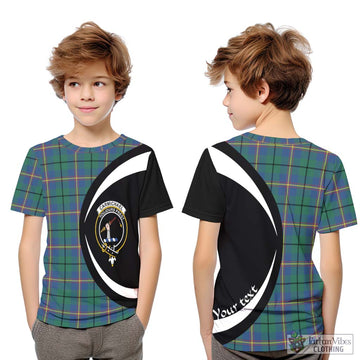 Carmichael Ancient Tartan Kid T-Shirt with Family Crest Circle Style