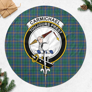 Carmichael Ancient Tartan Christmas Tree Skirt with Family Crest