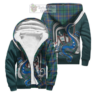 Carmichael Ancient Tartan Sherpa Hoodie with Epic Bagpipe Style