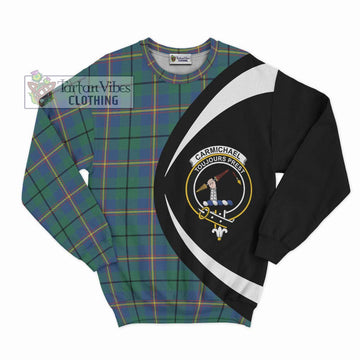 Carmichael Ancient Tartan Sweatshirt with Family Crest Circle Style