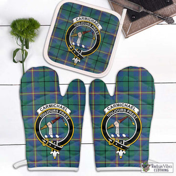 Carmichael Ancient Tartan Combo Oven Mitt & Pot-Holder with Family Crest