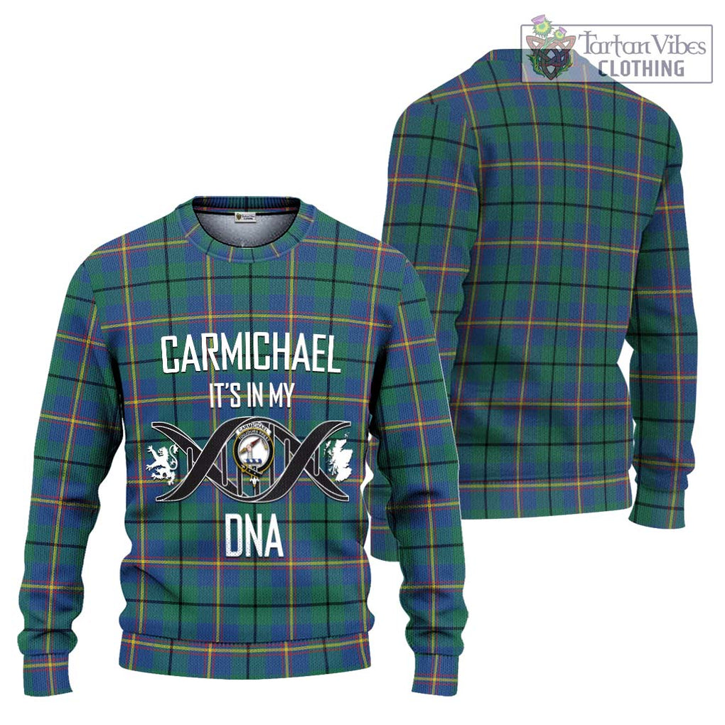 Carmichael Ancient Tartan Knitted Sweater with Family Crest DNA In Me Style Unisex - Tartanvibesclothing Shop