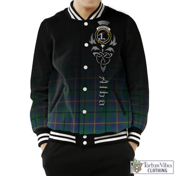 Carmichael Ancient Tartan Baseball Jacket Featuring Alba Gu Brath Family Crest Celtic Inspired