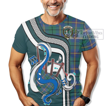 Carmichael Ancient Tartan T-Shirt with Epic Bagpipe Style