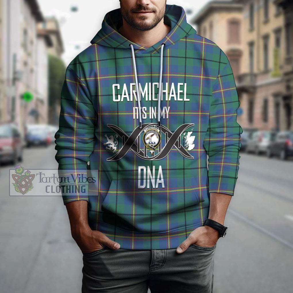 Carmichael Ancient Tartan Hoodie with Family Crest DNA In Me Style Pullover Hoodie - Tartanvibesclothing Shop