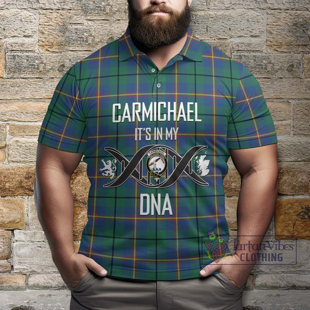 Carmichael Ancient Tartan Polo Shirt with Family Crest DNA In Me Style Kid - Tartanvibesclothing Shop