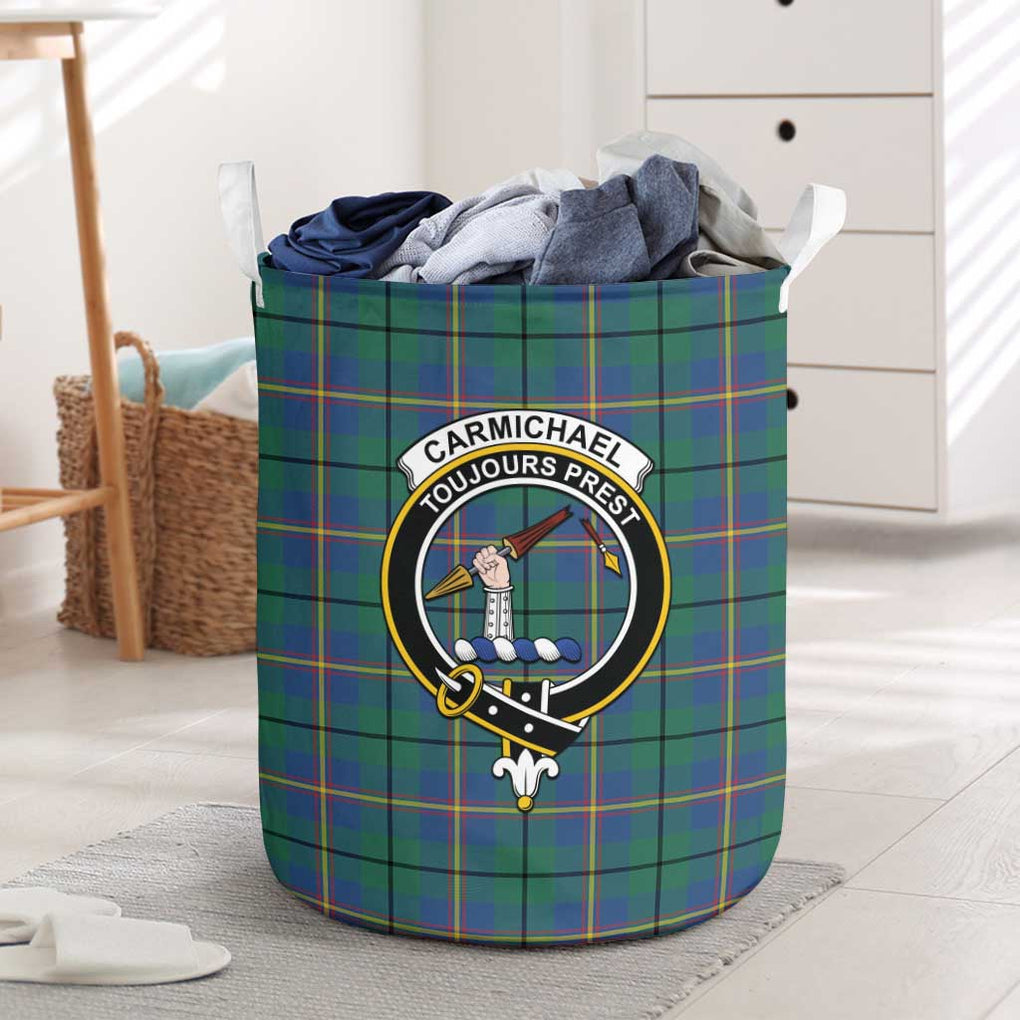 Carmichael Ancient Tartan Laundry Basket with Family Crest One Size - Tartanvibesclothing Shop