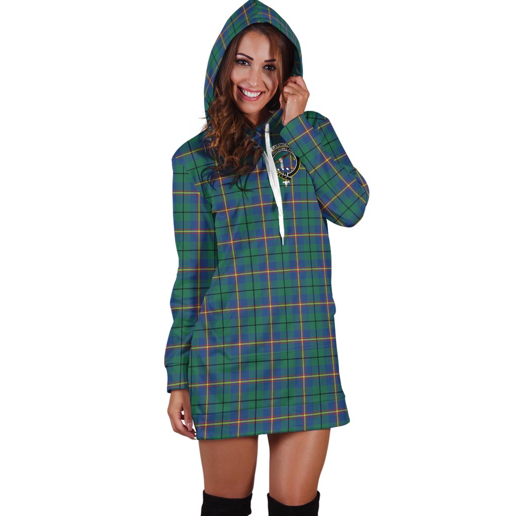 Carmichael Ancient Tartan Hoodie Dress with Family Crest - Tartan Vibes Clothing