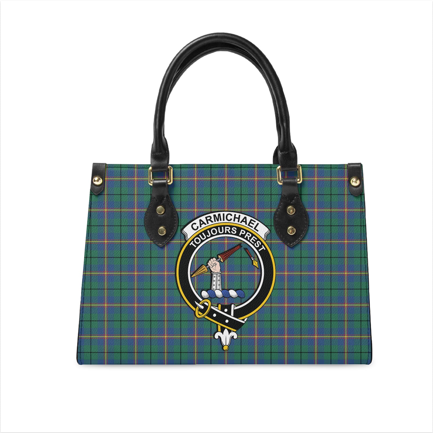 carmichael-ancient-tartan-leather-bag-with-family-crest