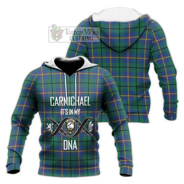 Carmichael Ancient Tartan Knitted Hoodie with Family Crest DNA In Me Style