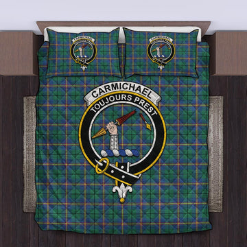 Carmichael Ancient Tartan Quilt Bed Set with Family Crest