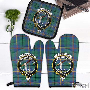 Carmichael Ancient Tartan Combo Oven Mitt & Pot-Holder with Family Crest