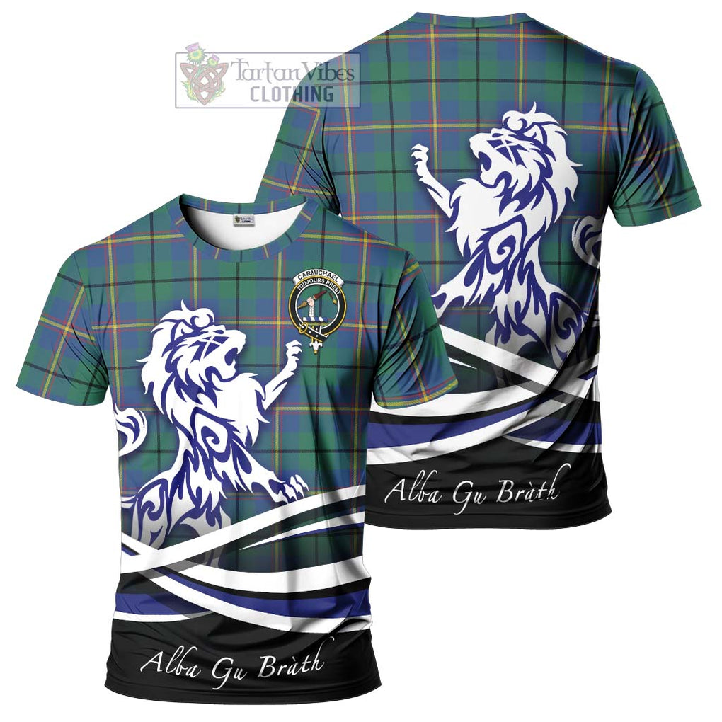 Tartan Vibes Clothing Carmichael Ancient Tartan Cotton T-shirt with Alba Gu Brath Regal Lion Emblem