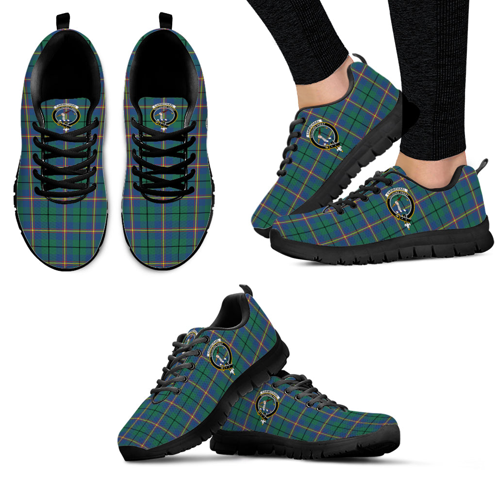 Carmichael Ancient Tartan Sneakers with Family Crest - Tartan Vibes Clothing